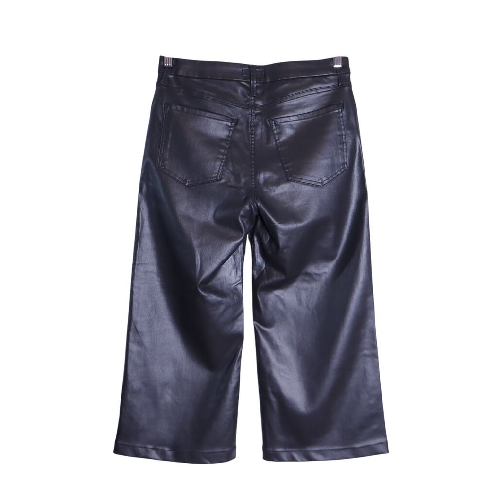 Kut from the Kloth Meg Jeans Black Coated Wide Leg High Rise Women's 6 - Picture 4 of 10
